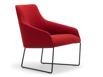 ALYA BU1539 - Sled base fabric easy chair with armrests by Andreu World - view 2